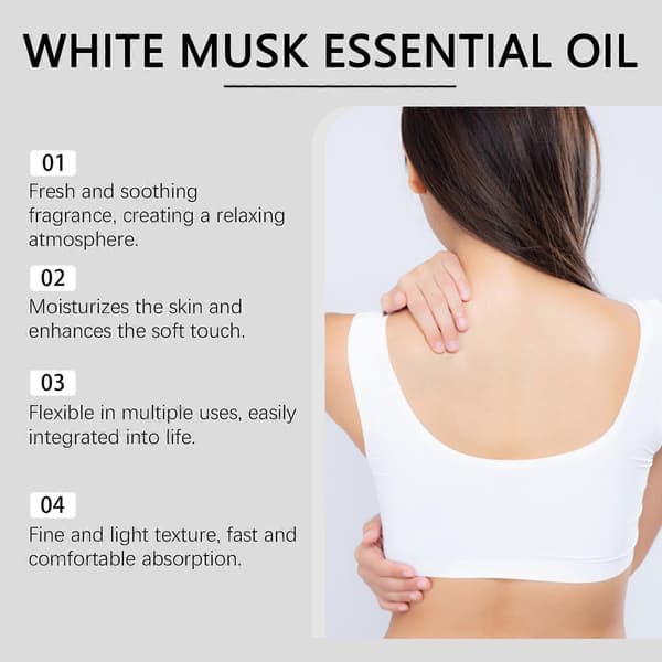 1-3 stk. hvit musk eterisk olje - fuktighetsgivende, aromaterapi og diffuserbruk, 60 ml 1pc