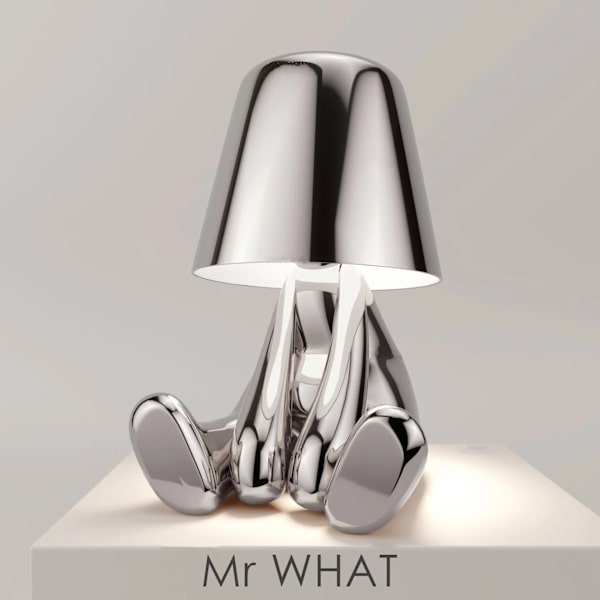 Thinker - Lampe Kollektion Kreativ Lille Gylden Mand Stue Bordlampe Hjem Indretning Gave A