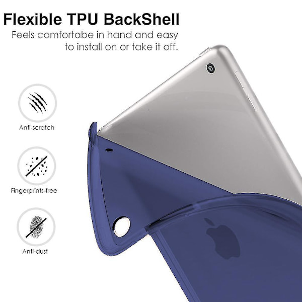 Etui til iPad 7. generasjon med automatisk søvn/våkne-funksjon, rebound trifold smart etui for