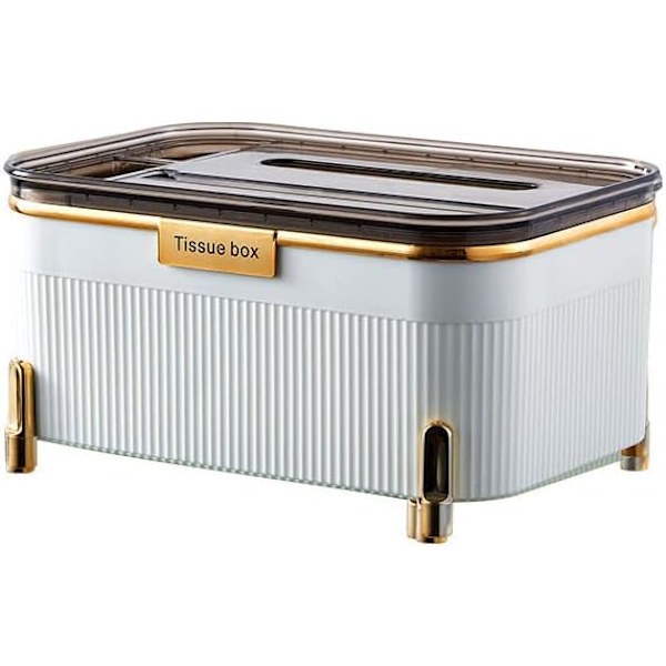 Rektangulär servettlådeöverdrag med förvaringsfack, dekorativ ansiktsvävnad Elegant white