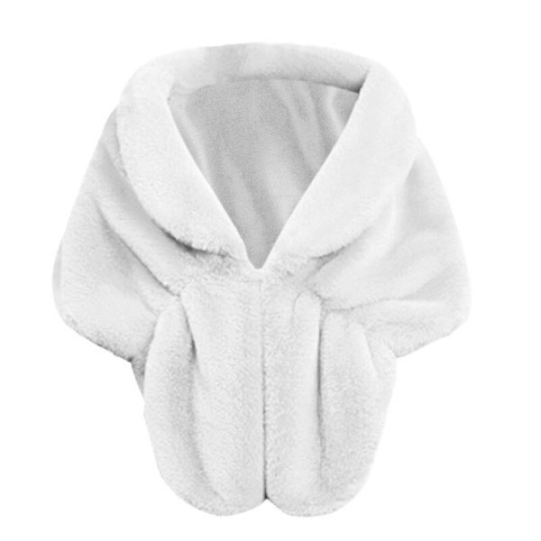 Vinter Elegant Dame Imiteret Pels Kappe Brude Imiteret Pels Frakke Kvinder Bryllup Sjal Aften Fest Wraps Slim Pels Skulder Kapper BW L