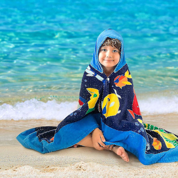 Gutter og jenter hette strand badehåndkle poncho sport kappe, havverden