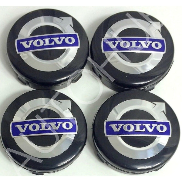 4 x Volvo 64mm Legering Navkapsæt Emblem Top Qu