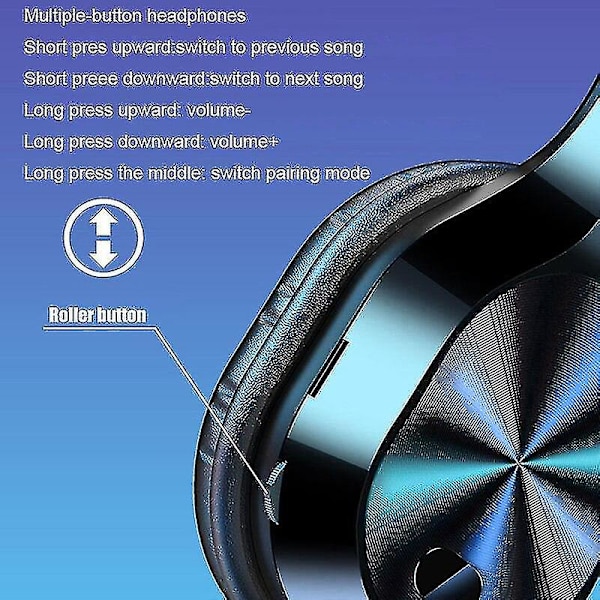 Hopfällbara stereoheadset för Bluetooth 5.0-stöd