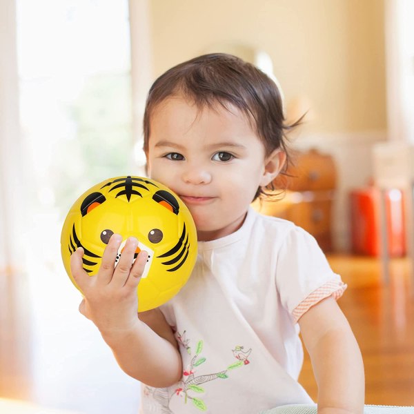 Børnefodbold på 15 cm, sødt dyredesign, blød skumbold, blød og elastisk tiger head football