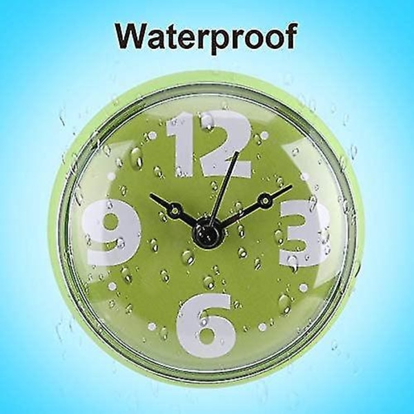 Mini sugekopp vanntett klokke, spesialklokker vanntette klokker for bad badekar dusj klokke (grønn)