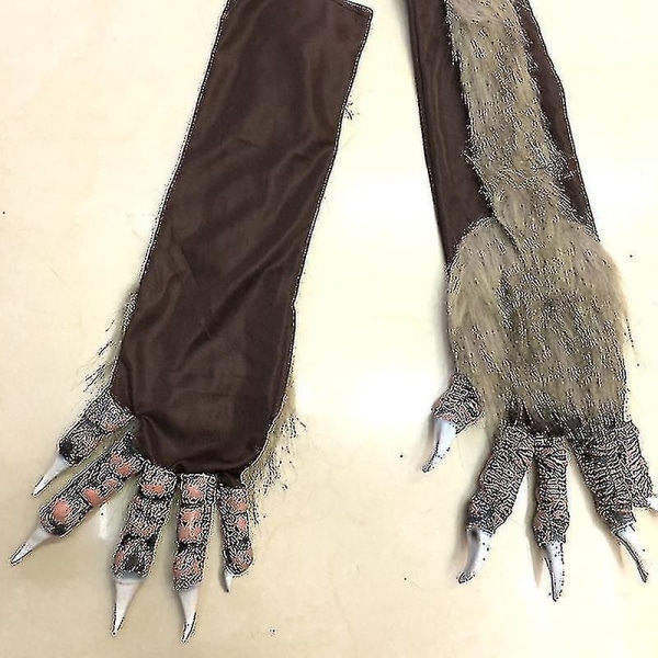 Halloween Werewolf Gloves Furry Werewolf Hands Gloves Halloween Prop Cosplay kostume handsker