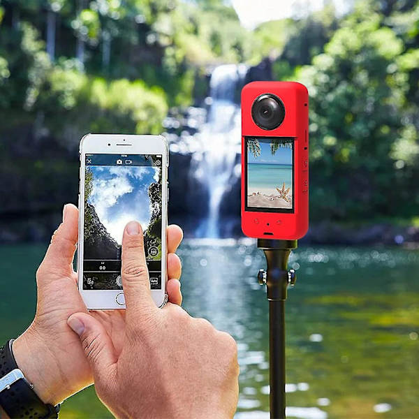 Silikoni suojakotelo yhteensopiva Insta360 One X3:n kanssa, jossa objektiivin suojakorkki Panoraama-toiminta kameran kantolaukku Red