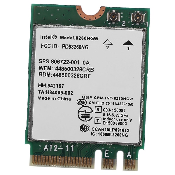 Uusi kaksoiskaista Intel Wireless-ac 8260 8260ngw Ngff 2x2 Wifi 802.11ac 867mbps Wi-fi + Bluetooth 4