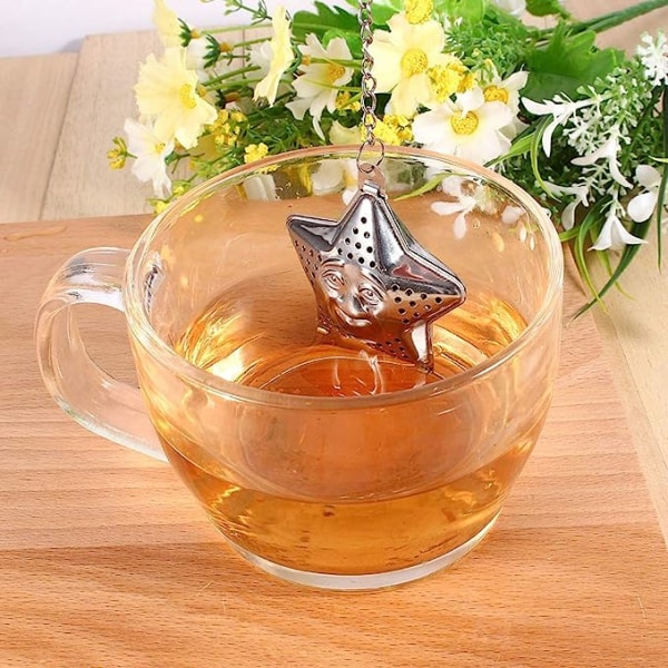 Te-infuser, rustfrit te-æg i rustfrit stål, si til løs te, sød rustfrit stål S