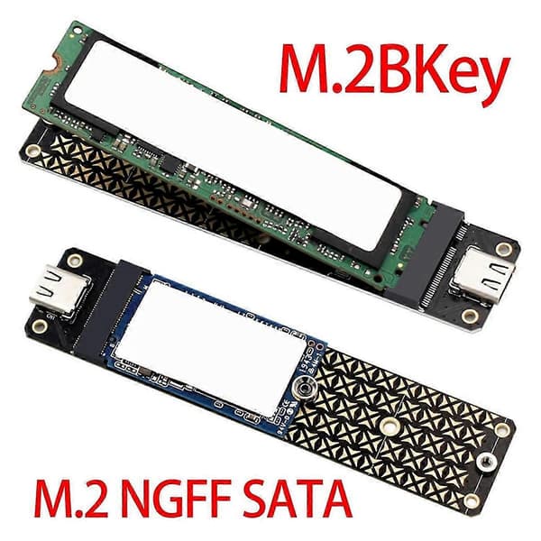 M.2 NVME USB 3.1-adapter M.2BKey C-hårddiskomvandlare 10 Gbps M.2 NGFF SATA Solid State-disk för 2