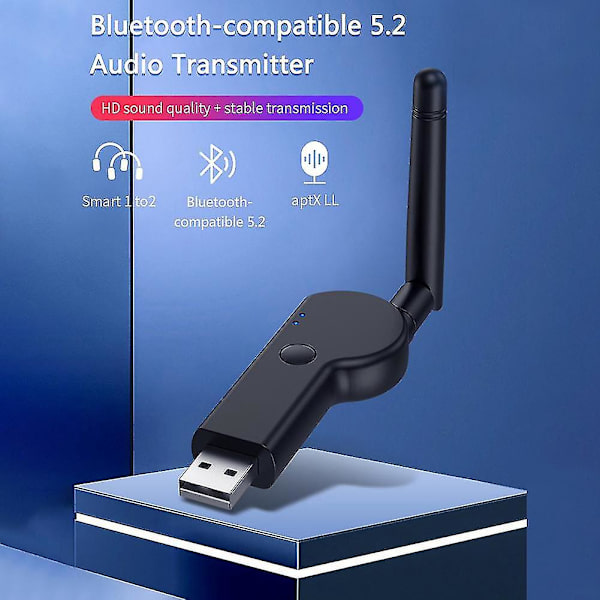 Usb Bluetooth 5.2 Adapter Bluetooth-kompatibel 5.2 Usb Transmitter 3.5mm Ekstern Antenne Computer
