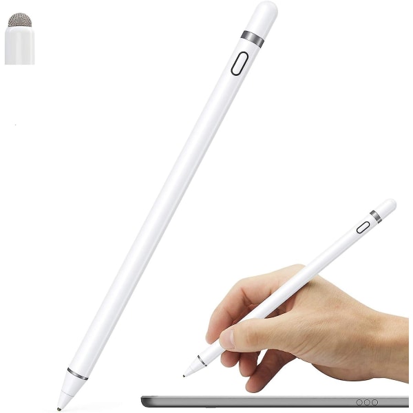 Active Stylus Pen kompatibel for Ios- og Android-berøringsskjermer, blyant for Ipad med dobbel berøringsfunksjon, oppladbar Stylus-kompatibel