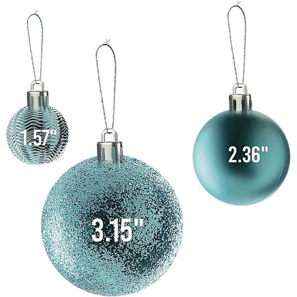 Julgranspynt - Turkos Julgranskulor Set För Jul