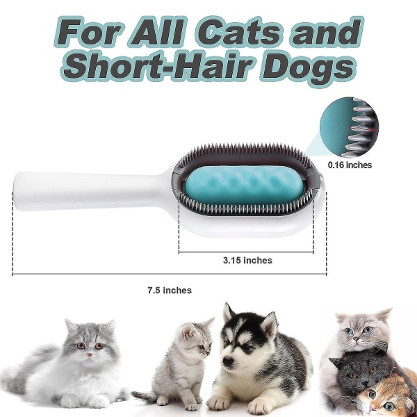 Kattehårbørste med vand, klæbrig børste 2.0 til katte, kæledyrshårfjerningskam med vandtank, våd kattekam, rengøringsbørste kat