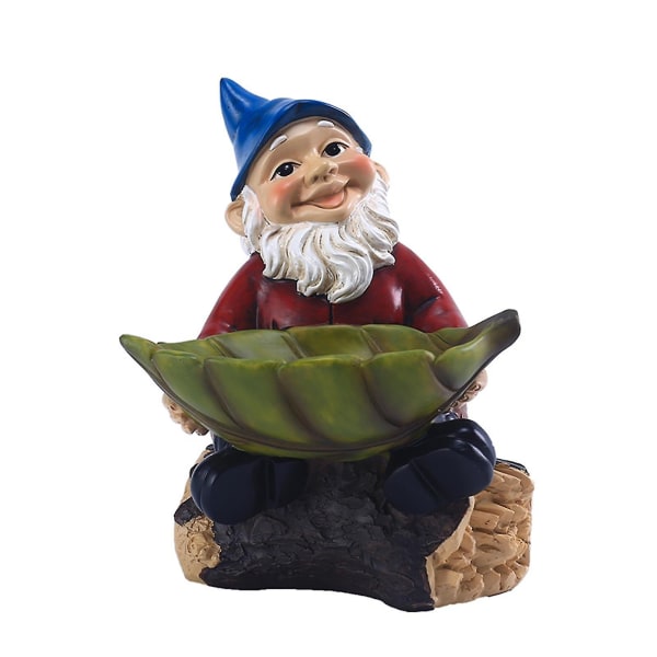 Farfi Fuglefoder Ornament Levende Vandtæt Harpiks Tegneserie Dværg Gnome Fuglefoder Statue Til Have