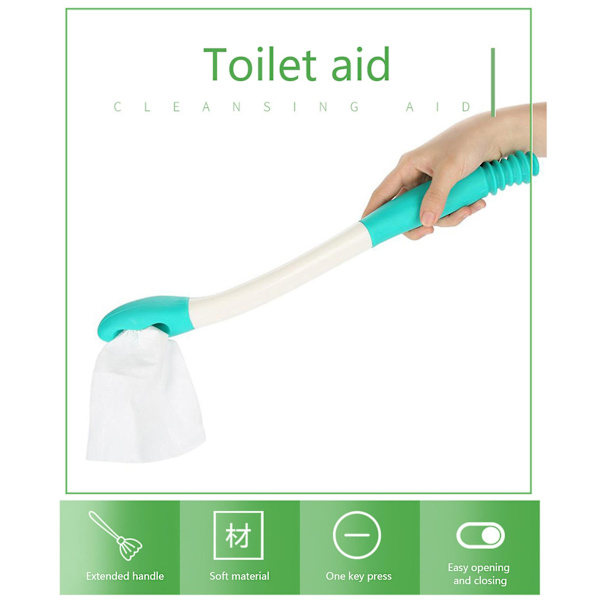 Langskaftet Reach Comfort Bundvisker Selvrensende Assistent Holder Toiletpapir Tissue Grip Selvrensende Hjælpemiddel