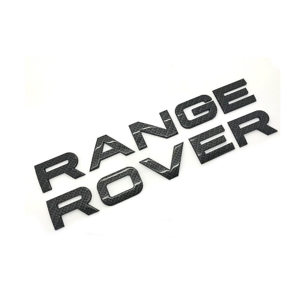 Glans karbonfiber "range Rover" Front Grill Bonnet-emblem Emblem Panser og bakstøvlebokstaver