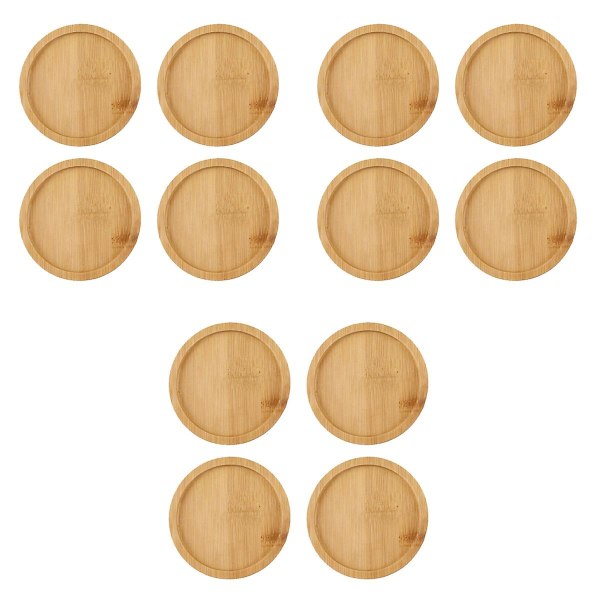 12 kpl bambu pyöreä kukkaruukkutarjotin Bonsai mehikasvien lautanen sisä-  ja ulkokasveille 7,5x7,5 cm b84a | Fyndiq