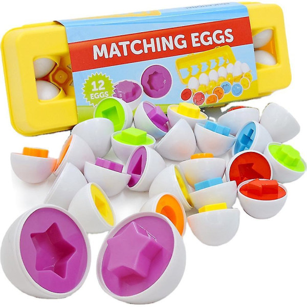 Färg Formigenkänning Sorterare Pussel Pedagogiska leksaker Ägg Barn