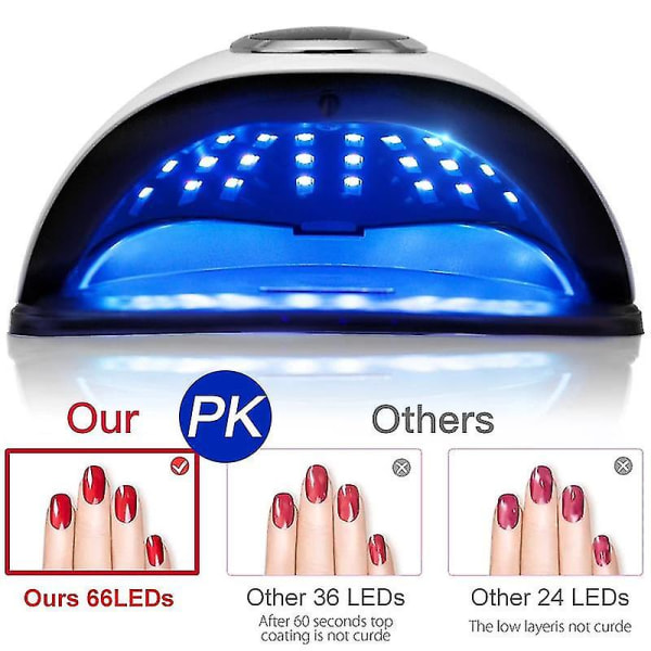66leds UV LED-nagellampa för torkning av nagelgelpoleringstork Manikyr Salong 66 LEDs EU Plug