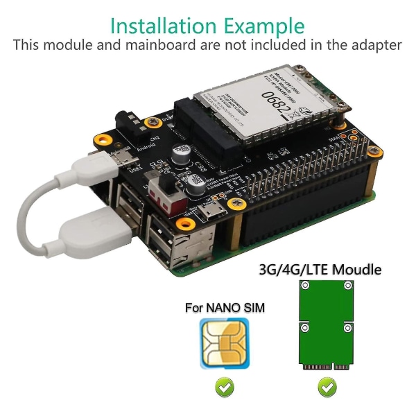 3g/4g Lte Base Hat for Raspberry Pi 4/3/2/b og modul datamaskin kort til Usb