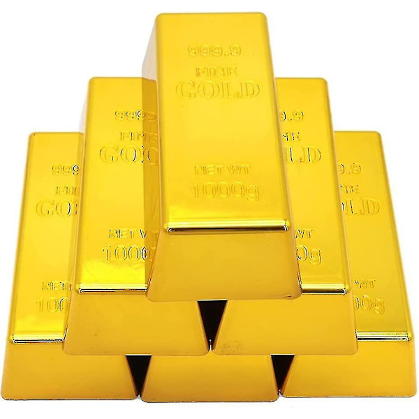 2st Fake Gold Bar Fake Golden Brick Replica Decorations Realistic Gold
