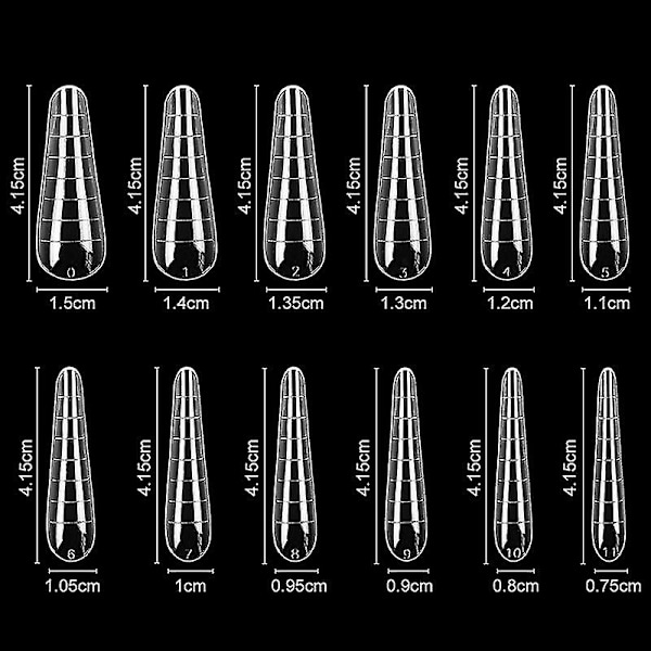 120 stk. Dobbelt System Negleformer Poly UV Gel Finger Forlængelse Kunstig Manicure