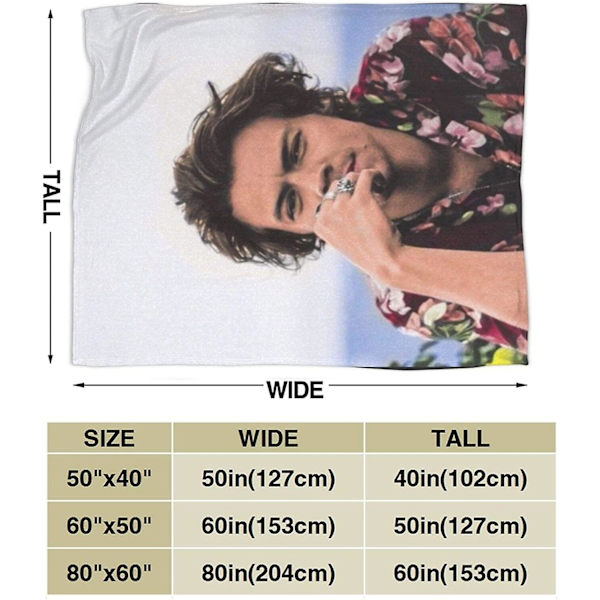 Harry Styles - Ultrapehmeä mikrofleece-peitto, heittopeitto, vuodevaatteet, ihoystävällinen, mukava flanellifleece-peitto -X218