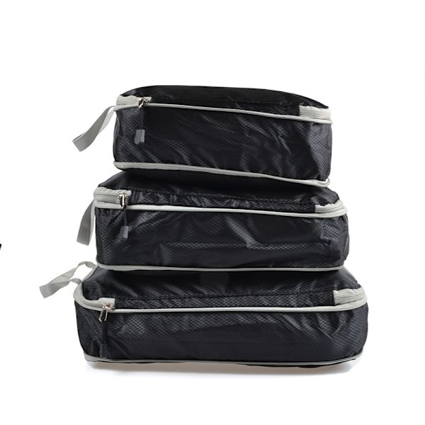 Hopfällbara vattentäta resväskor med kompressionsbara packkuber Matte Gray-
