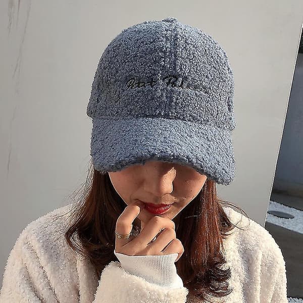 Ny lammepelshat til kvinder, efterår og vinter, koreansk version, tidebrev, varm hue, plys