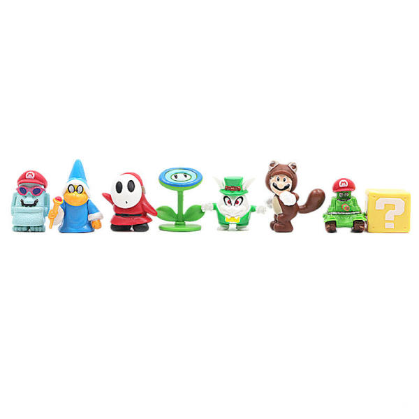 48 stk./ Sæt Super Mario Familie Luigi Yoshi Bowser Wario Peach Toad Daisy Figur Model Legetøj