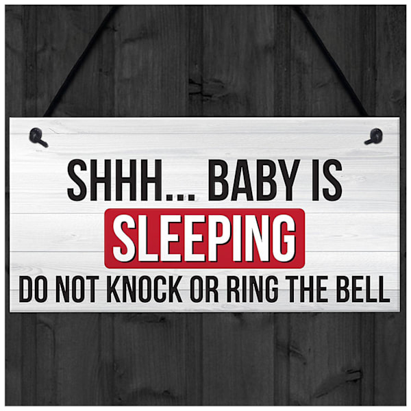 Shh.. Baby sover. Forstyr ikke. Børneværelse hængende skilt babyskiltdør