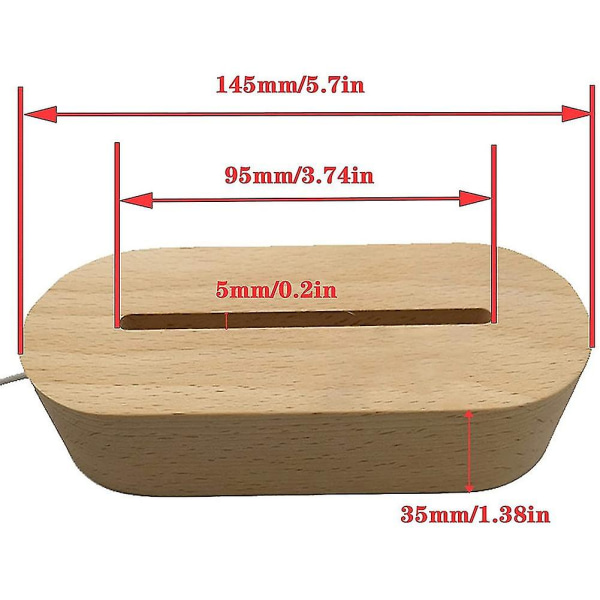 6 tommers oval display pidestall, belyst base for krystalldisplay 2stk