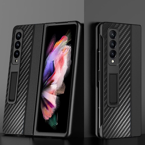 Case , yhteensopiva Samsung Galaxy Z Fold 3 magneettisella tukijalustalla, iskunkestävä Black