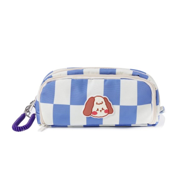 Kawaii Pencil Pouch Esteettinen Checker Canvas Pencil Case Org