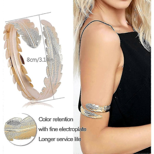 6 Armmanschetter, Dam Silver Guld Justerbart Armbandsset