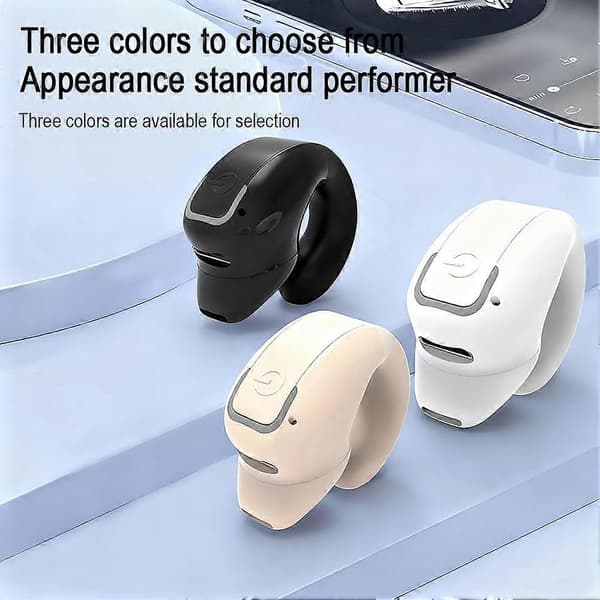 Enkelörons Bluetooth-headset Öronklämma Trådlöst Headset Brusreducerande Black