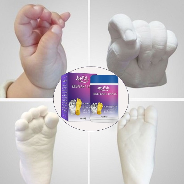 Renekton Jue-fish Baby Stereo Klon Modell Pulver Hand Form Pulver Creative 3d Full Moon Hundra dagar Barns Hand och Fotspår