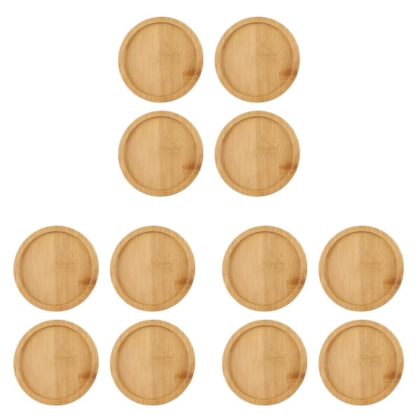 12 kpl bambu pyöreä kukkaruukkutarjotin Bonsai mehikasvien lautanen sisä- ja ulkokasveille 7,5x7,5 cm
