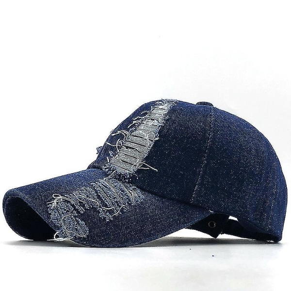 Forår og efterår mode slidt denim kasket sommer udendørs fritid skygge hat trend hul baseball kasketter hip hop sport hatte 2