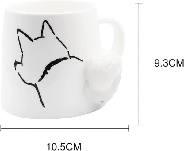Sød hundhale keramisk kaffe- og tekrus til kontor og hjem