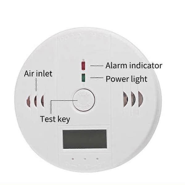 2-pack rökdetektor och kolmonoxiddetektorlarm med LCD-display A