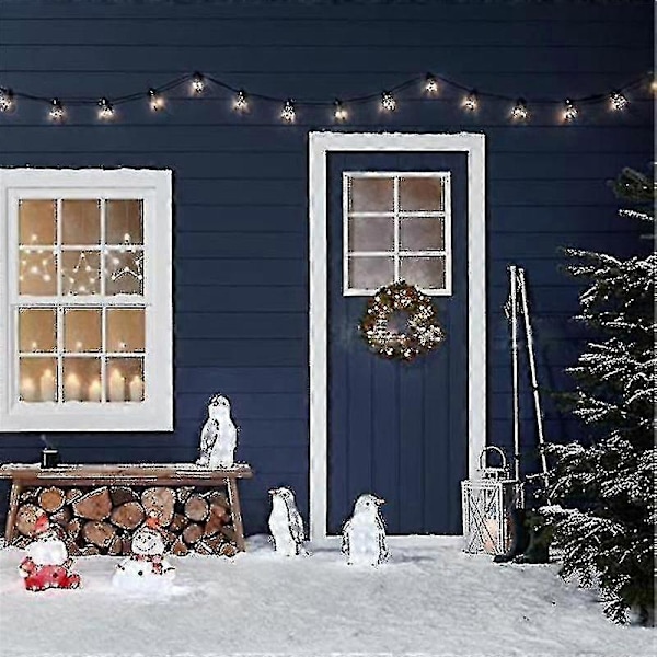 3 stk. Lysende Pingvin Julepynt pvc Pingvin Julepynt med Led Mini Lys