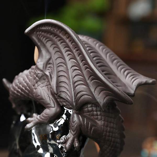 Drage Dekoration Vandfald Røgelse Kegle Holder Censer Encensoir Palnik Røgelse Meditation Tilbageflow Ince