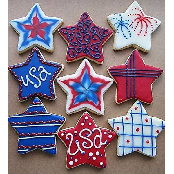 Tähtikeksimutterasetti - 5 kpl Ruostumattomasta Teräksestä Valmistettua Viisikärkistä Tähtikeksimutteria Fondant-kakkukeksimutterasetti Leivonnaismuotit - 3D Joulukuusi/linzer C