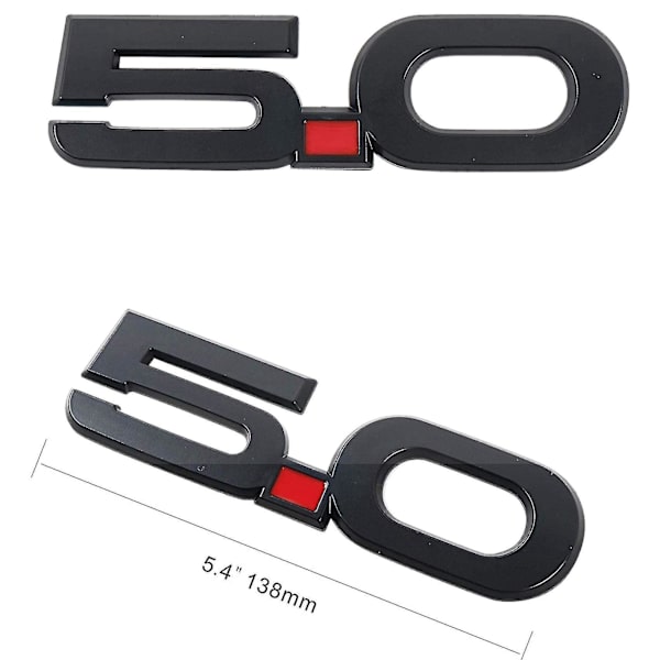6 Pak Badge Emblemer Udskiftning Gt Emblem Plus 5.0 Emblemer Kompatibel Med Dekaler 2015-2017