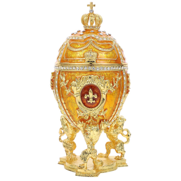 Ornamenter Gaver Påskeæg Antikke Ringæsker Ring Display Holder Hængslet smykkeæske Faberge Æggesmykkeæske Påskefavoritæsker