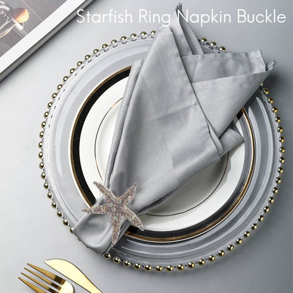 8 Pak Servietringe, Rhinestone Servietringe Servietringe Til Bryllup, Strand
