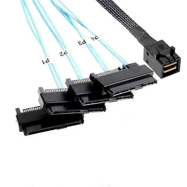Mini SAS HD 12G SFF8643 til 4 SAS 29 Pin SFF8482 Kabel Konnektorer med 15 Pin SATA Strømstik Controller